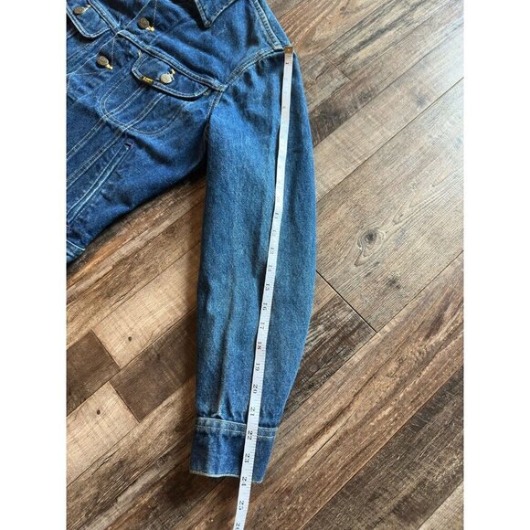 Vintage Lee Medium Wash Denim Jean Trucker Jacket 70's Medium Wash Size 38 or 10 - Picture 4 of 5